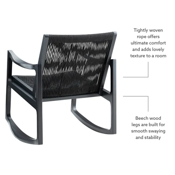 Wood Modern Woven Rocking Chair-Kirkland's Home Discount