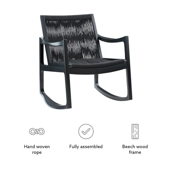 Wood Modern Woven Rocking Chair-Kirkland's Home Discount