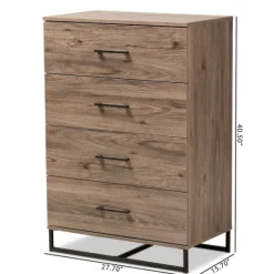 Wood Oak Finish 4-Drawer Chest-Kirkland's Home Hot