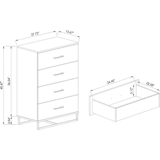 Wood Oak Finish 4-Drawer Chest-Kirkland's Home Hot