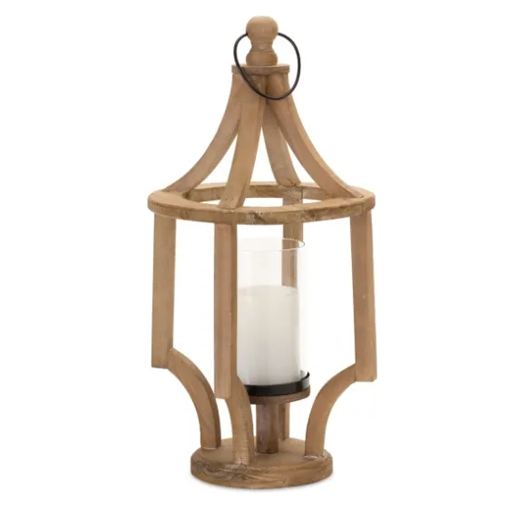 Wood Open Frame Candle Holder Lantern-Kirkland's Home Outlet