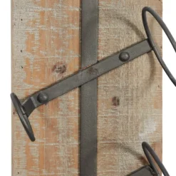 Wood Panel Black Metal Wine Rack-Kirkland's Home Cheap