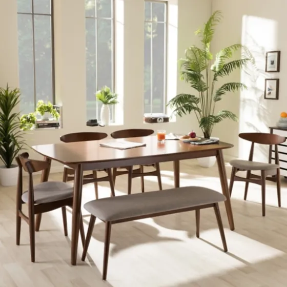 Wood 6-Pc. Mid-Century Modern Dining Set-Kirkland's Home Shop