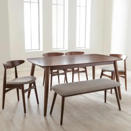 Wood 6-Pc. Mid-Century Modern Dining Set-Kirkland's Home Shop