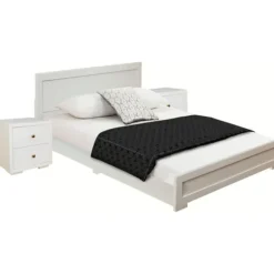 Wood Queen Platform Bed And 2-Nightstand Set-Kirkland's Home Outlet