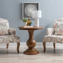 Wood Round Base Side Table-Kirkland's Home Online