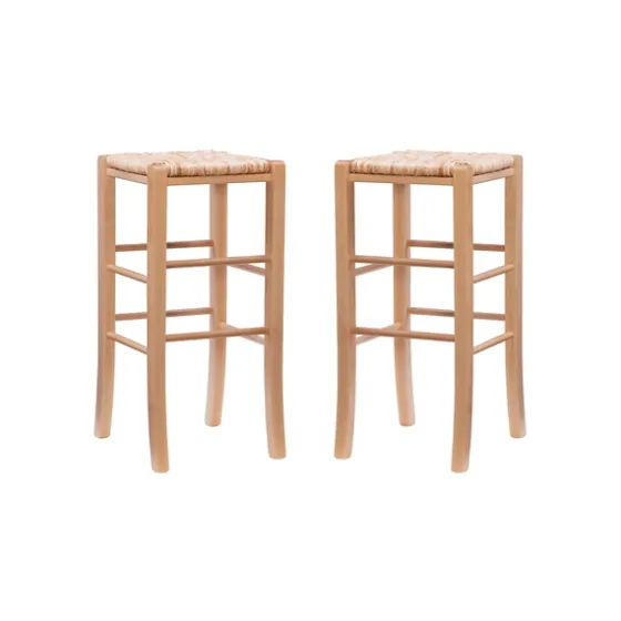 Wood Seagrass Backless 2-Pc. Bar Stool Set-Kirkland's Home Best