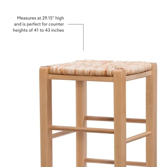 Wood Seagrass Backless 2-Pc. Bar Stool Set-Kirkland's Home Best