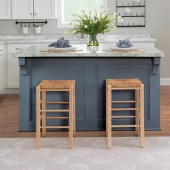 Wood Seagrass Backless 2-Pc. Counter Stool Set-Kirkland's Home Best Sale