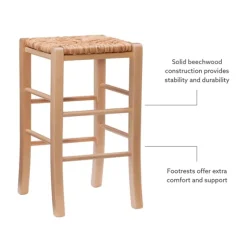 Wood Seagrass Backless 2-Pc. Counter Stool Set-Kirkland's Home Best Sale