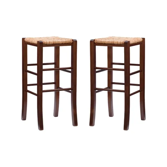 Wood Seagrass Backless 2-Pc. Bar Stool Set-Kirkland's Home Discount