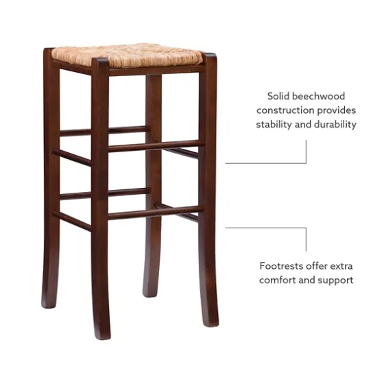 Wood Seagrass Backless 2-Pc. Bar Stool Set-Kirkland's Home Discount