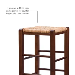 Wood Seagrass Backless 2-Pc. Bar Stool Set-Kirkland's Home Discount