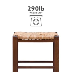 Wood Seagrass Backless 2-Pc. Bar Stool Set-Kirkland's Home Discount