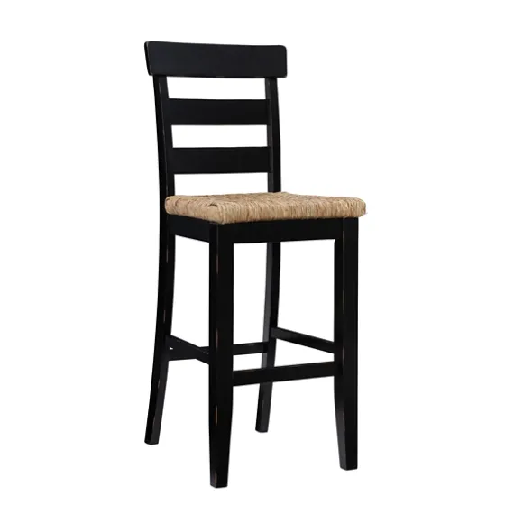 Wood Seagrass Seat Slat Back Bar Stool-Kirkland's Home Discount