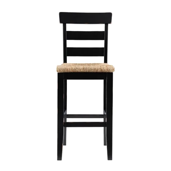 Wood Seagrass Seat Slat Back Bar Stool-Kirkland's Home Discount
