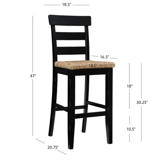 Wood Seagrass Seat Slat Back Bar Stool-Kirkland's Home Discount