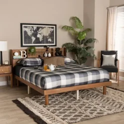 Wood Shelves Queen Platform Bed-Kirkland's Home Shop