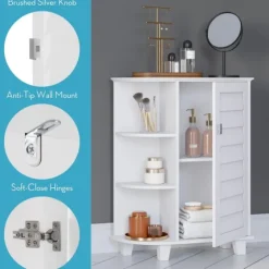 Wood Shutter Door Open Shelf Cabinet-Kirkland's Home Shop