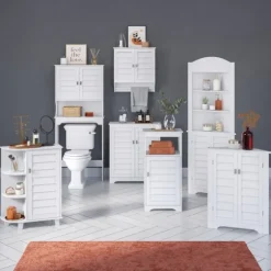 Wood Shutter Door Open Shelf Cabinet-Kirkland's Home Shop