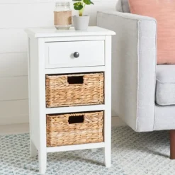Wood Side Table With Baskets-Kirkland's Home Discount