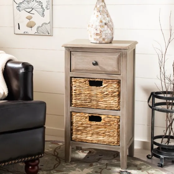 Wood Side Table With Baskets-Kirkland's Home Flash Sale