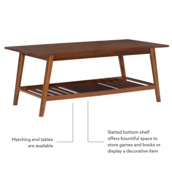 Wood Slatted Bottom Shelf Coffee Table-Kirkland's Home Sale