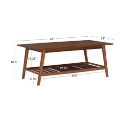 Wood Slatted Bottom Shelf Coffee Table-Kirkland's Home Sale