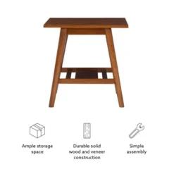 Wood Slatted Bottom Shelf Side Table-Kirkland's Home Outlet