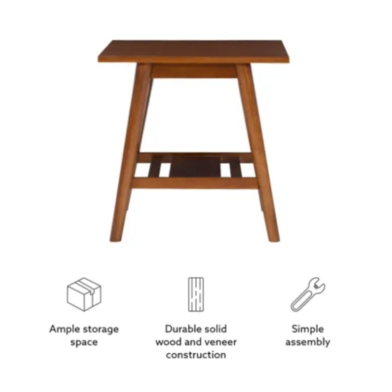 Wood Slatted Bottom Shelf Side Table-Kirkland's Home Outlet