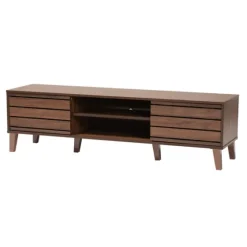 Wood Slatted Midcentury Tv Stand-Kirkland's Home Fashion