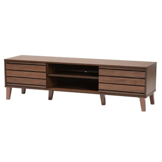 Wood Slatted Midcentury Tv Stand-Kirkland's Home Fashion