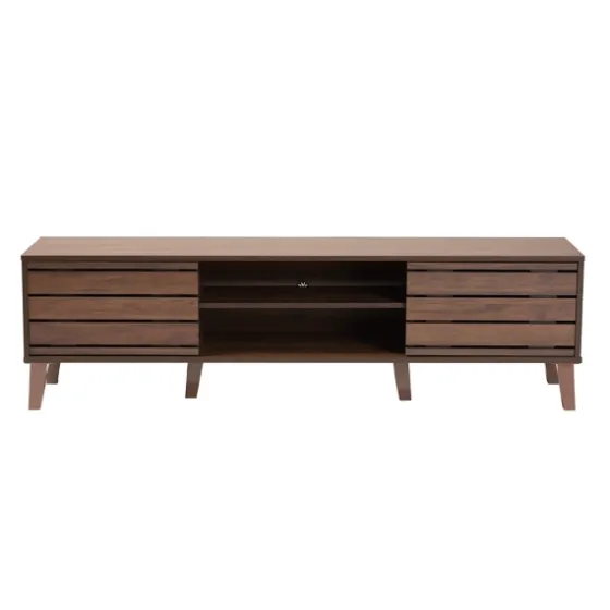Wood Slatted Midcentury Tv Stand-Kirkland's Home Fashion