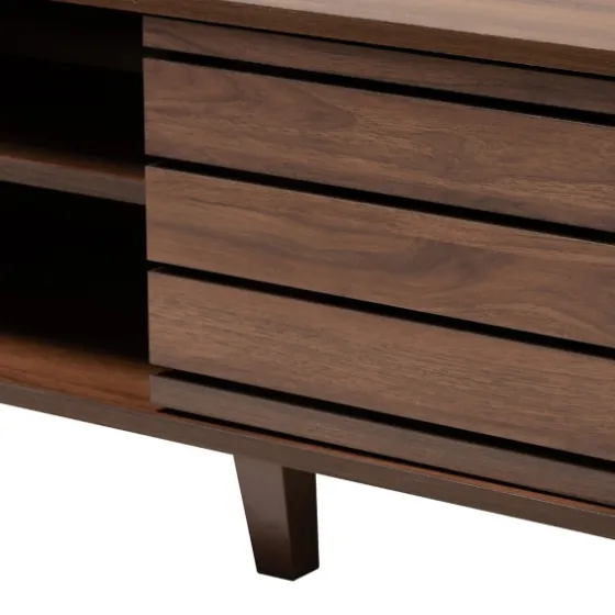 Wood Slatted Midcentury Tv Stand-Kirkland's Home Fashion