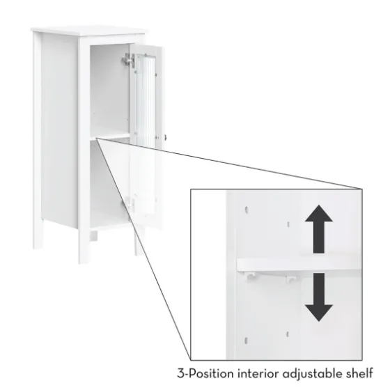 Wood Slim Single Glass Door Floor Cabinet-Kirkland's Home Best Sale