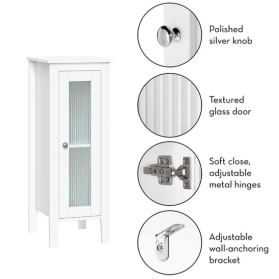 Wood Slim Single Glass Door Floor Cabinet-Kirkland's Home Best Sale