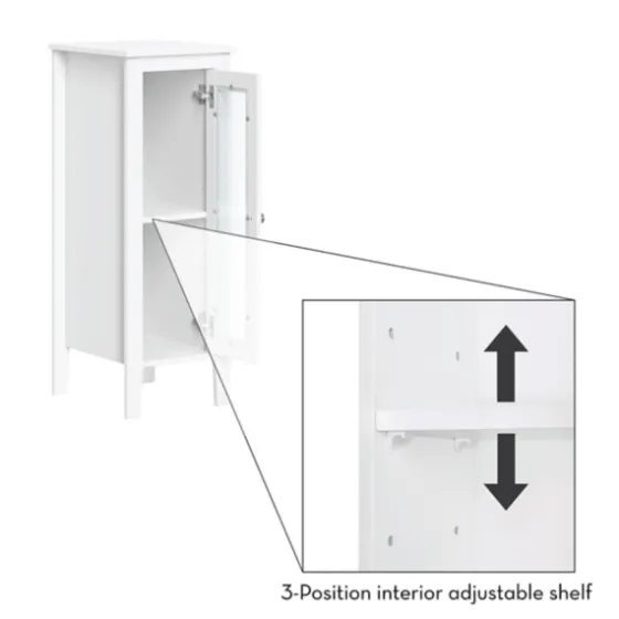 Wood Slim Single Glass Door Floor Cabinet-Kirkland's Home Best Sale