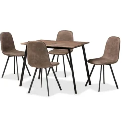 Wood Table And Leather Chairs 5-Pc. Dining Set-Kirkland's Home Online