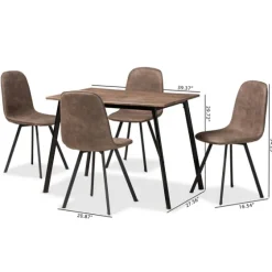 Wood Table And Leather Chairs 5-Pc. Dining Set-Kirkland's Home Online