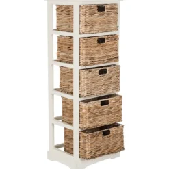 Wood 5-Tier Basket Storage Shelf-Kirkland's Home Clearance