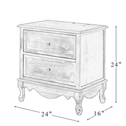 Wood Traditional 2-Drawer Nightstand-Kirkland's Home Sale