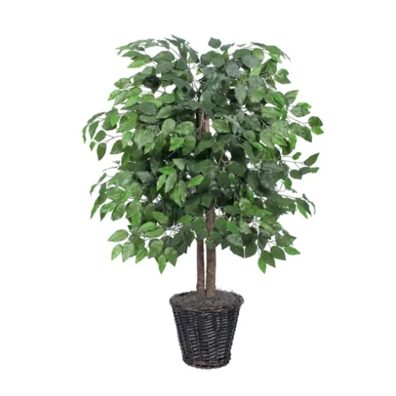Wood Trunk Ficus Bush In Rattan Basket-Kirkland's Home Outlet
