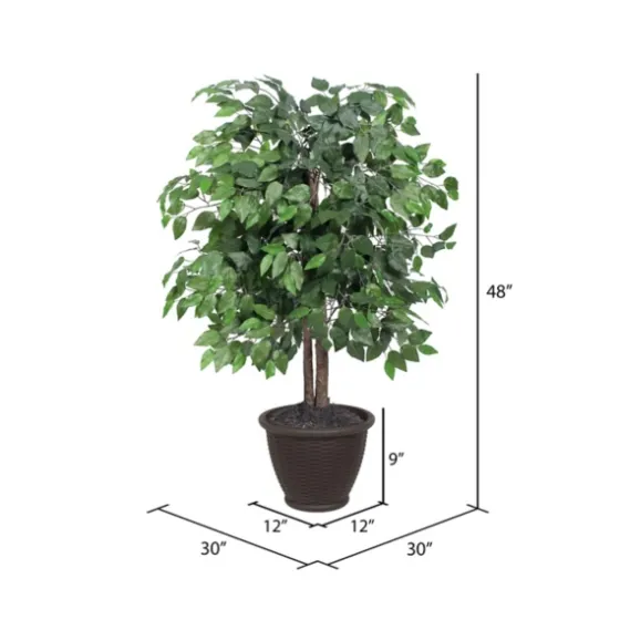 Wood Trunk Ficus Bush In Rattan Basket-Kirkland's Home Outlet