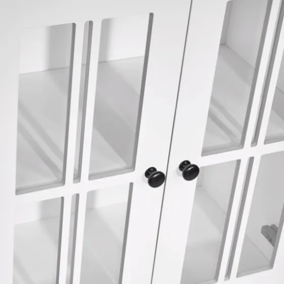 Wood Two Pane Glass Doors Floor Cabinet-Kirkland's Home Best Sale