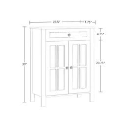 Wood Two Pane Glass Doors Floor Cabinet-Kirkland's Home Best Sale