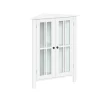 Wood Two Pane Glass Doors Corner Cabinet-Kirkland's Home Fashion