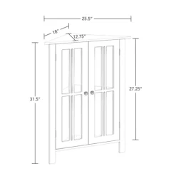 Wood Two Pane Glass Doors Corner Cabinet-Kirkland's Home Fashion