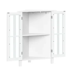Wood Two Pane Glass Doors Corner Cabinet-Kirkland's Home Fashion