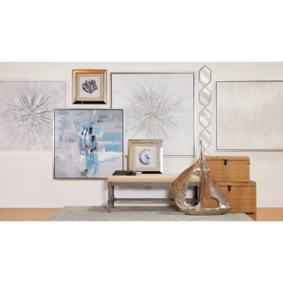 Wood Upholstered Burlap Seat Bench-Kirkland's Home Hot