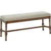 Wood Upholstered Burlap Seat Bench-Kirkland's Home Hot